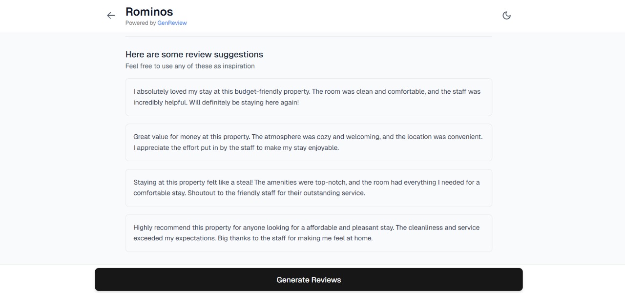Get a draft of your review